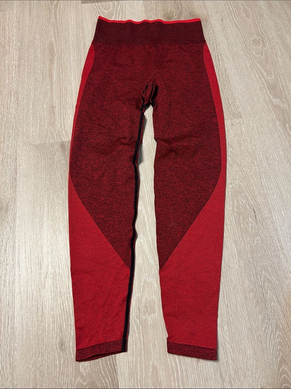 Victoria's Secret PINK Activewear Two Toned Red Marled Seamless Legging sz Small